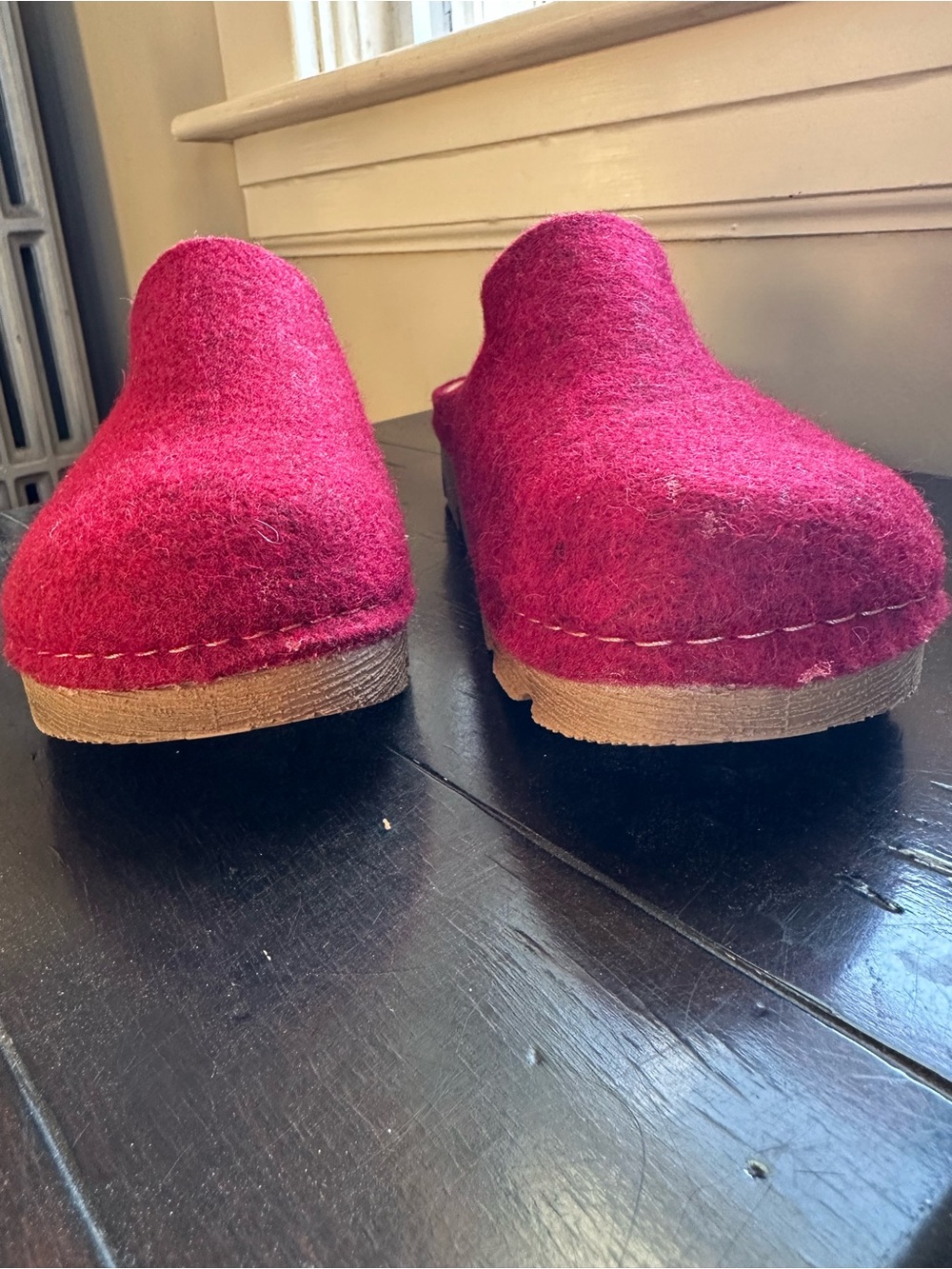 Flexus by Spring Step Cloggish Wool Felt Platform Clogs Slippers Red 38 US 7.5 - Picture 3 of 9